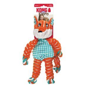 KONG Floppy Knots Holiday Red Green White Dog Toy Fox Size Small/Medium NWT